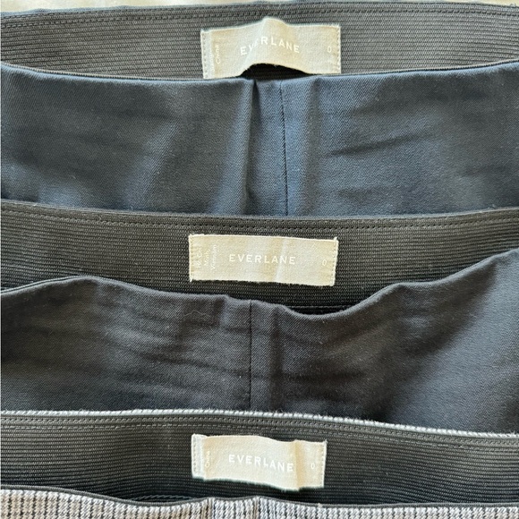 Everlane 0 Bundle 3 Side Zip Stretch Cotton Pants Navy Black Gray Houndstooth - Picture 10 of 11